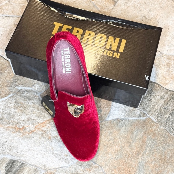 Terroni Burgundy Men\'s Slip-On Dress Shoe-Fashionable-Italian Design